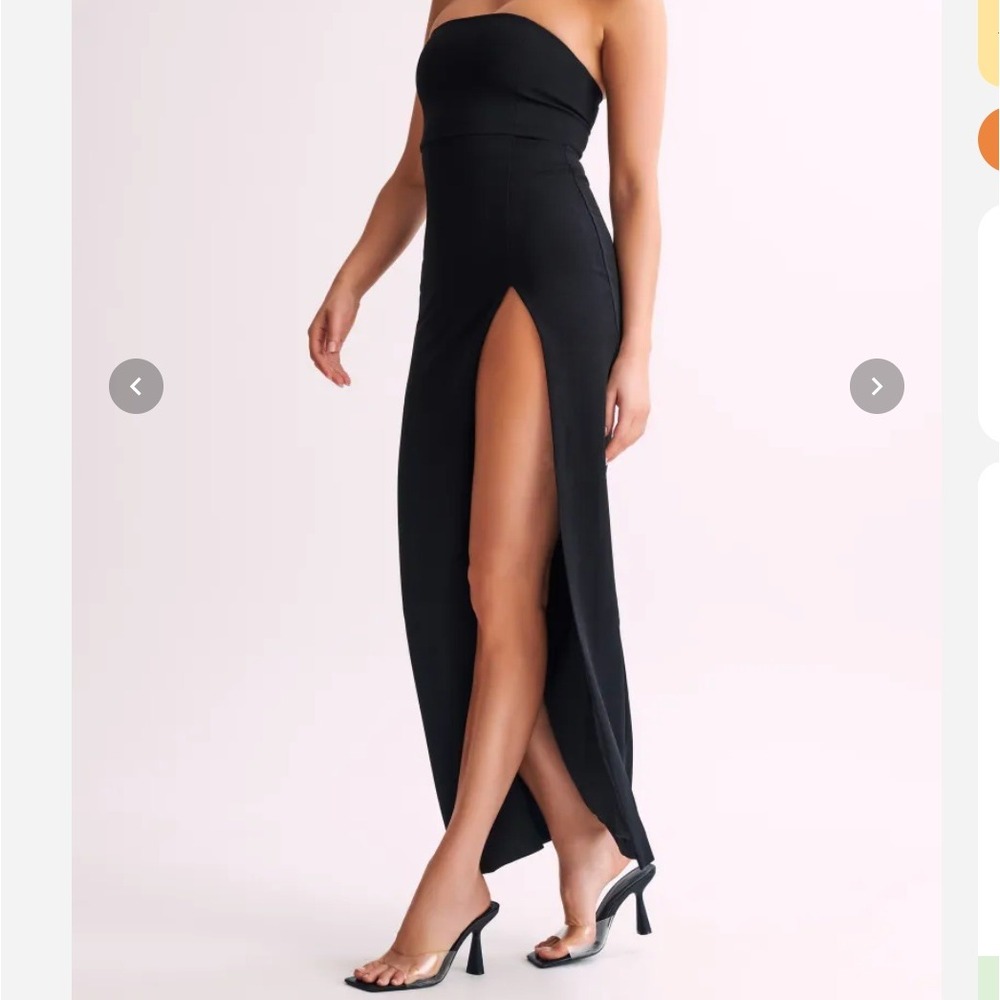 Meshki Rachel Black Strapless Column Maxi Dress Crepe Gown Sz XS NWT